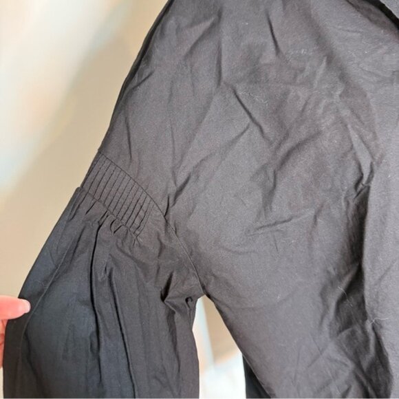 MADISON THE LABEL Black Button Down Blouse Top Long Sleeve Oversized Puffy Baggy - Picture 5 of 13